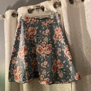 Knee length, floral skirt